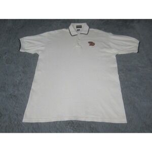 VTG Texas Tech Shirt Mens XL White Red Raiders Basketball Polo Short Sleeve
